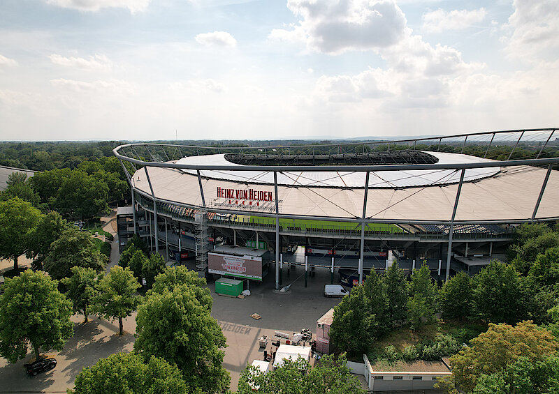 Vogelperspektive auf die Heinz von Heiden Arena.